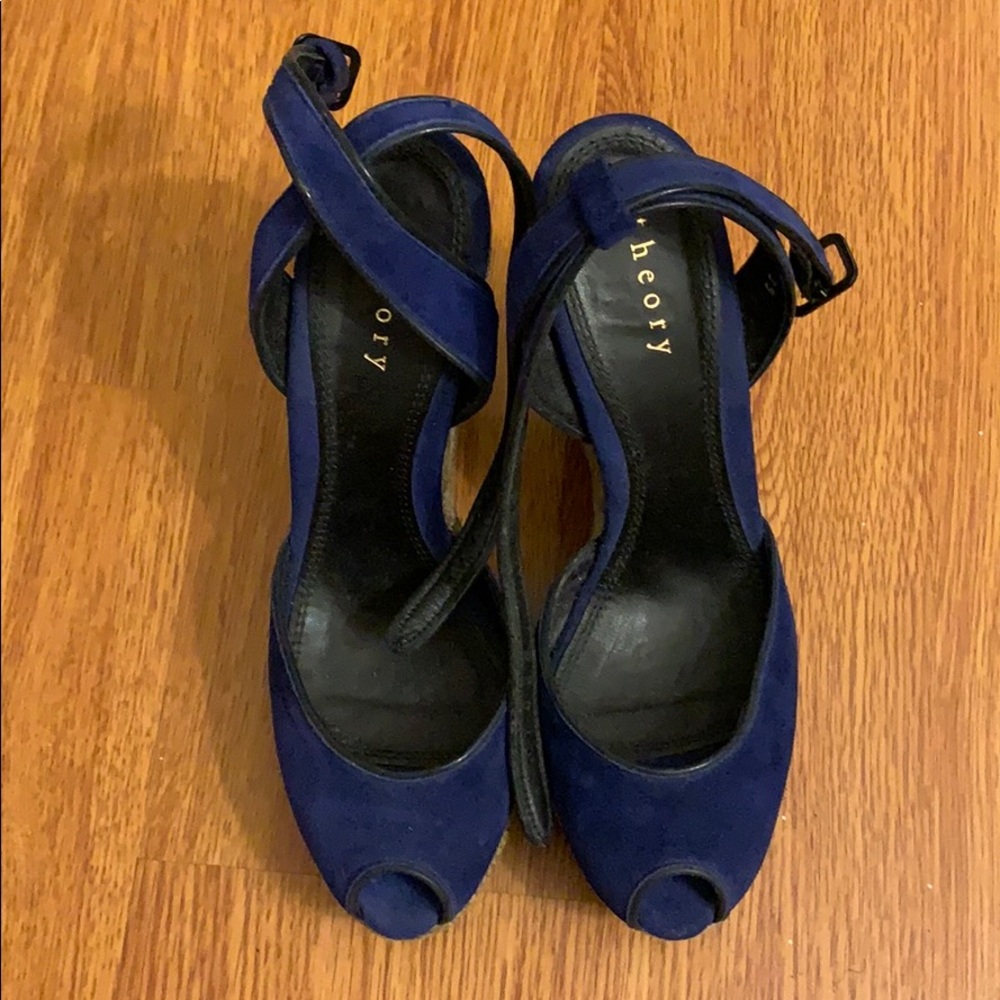 Theory platform peep toe sandals